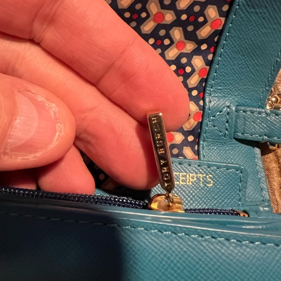 Tory Burch crossbody/clutch dustbag included turquoise handbag - Picture 8 of 11